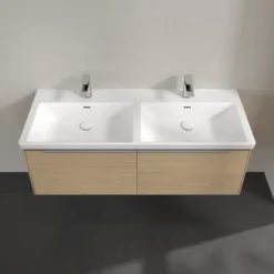 V&b subway 3.0 servantskap 127x42 f/dobbel servant nordic oak m/lys håndtak i krom