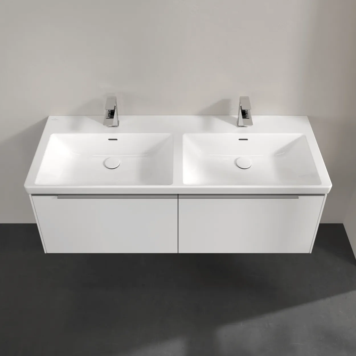 V&b subway 3.0 servantskap 127x42 f/dobbel servant pure white håndtak i krom