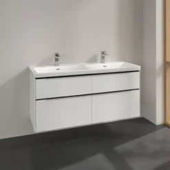 V&b subway 3.0 servantskap 127x57 f/dobbel servant pure white håndtak i volcano black