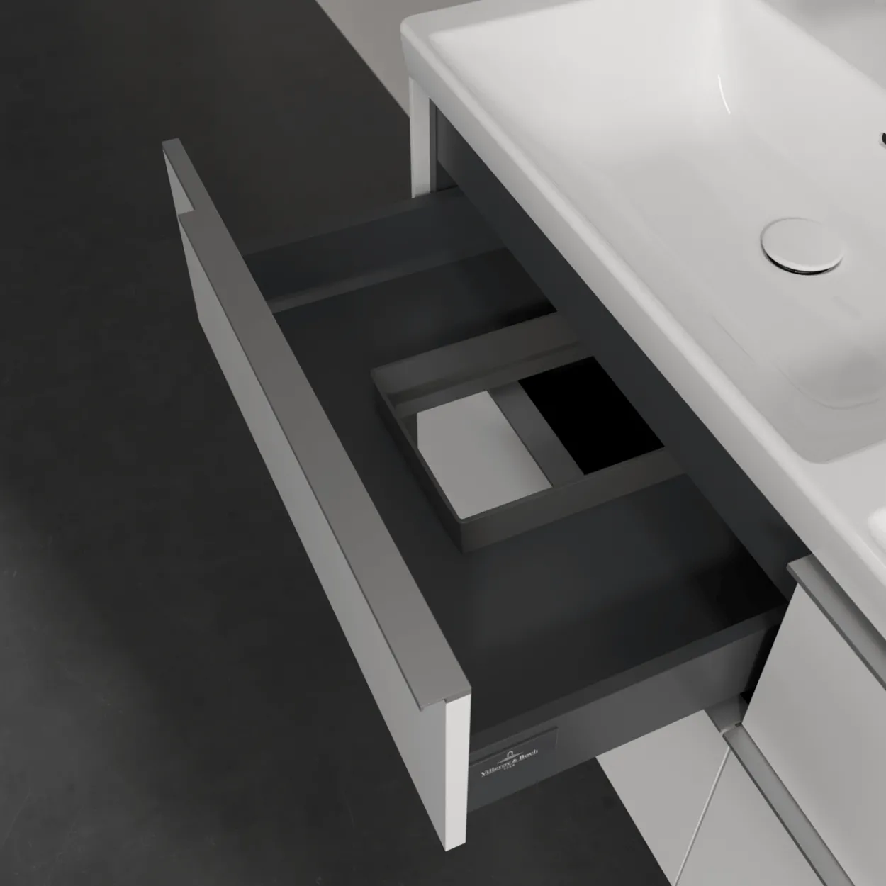V&b subway 3.0 servantskap 127x57 f/dobbel servant pure white håndtak i krom