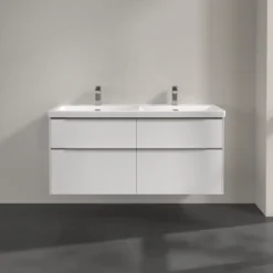 V&b subway 3.0 servantskap 127x57 f/dobbel servant pure white håndtak i krom