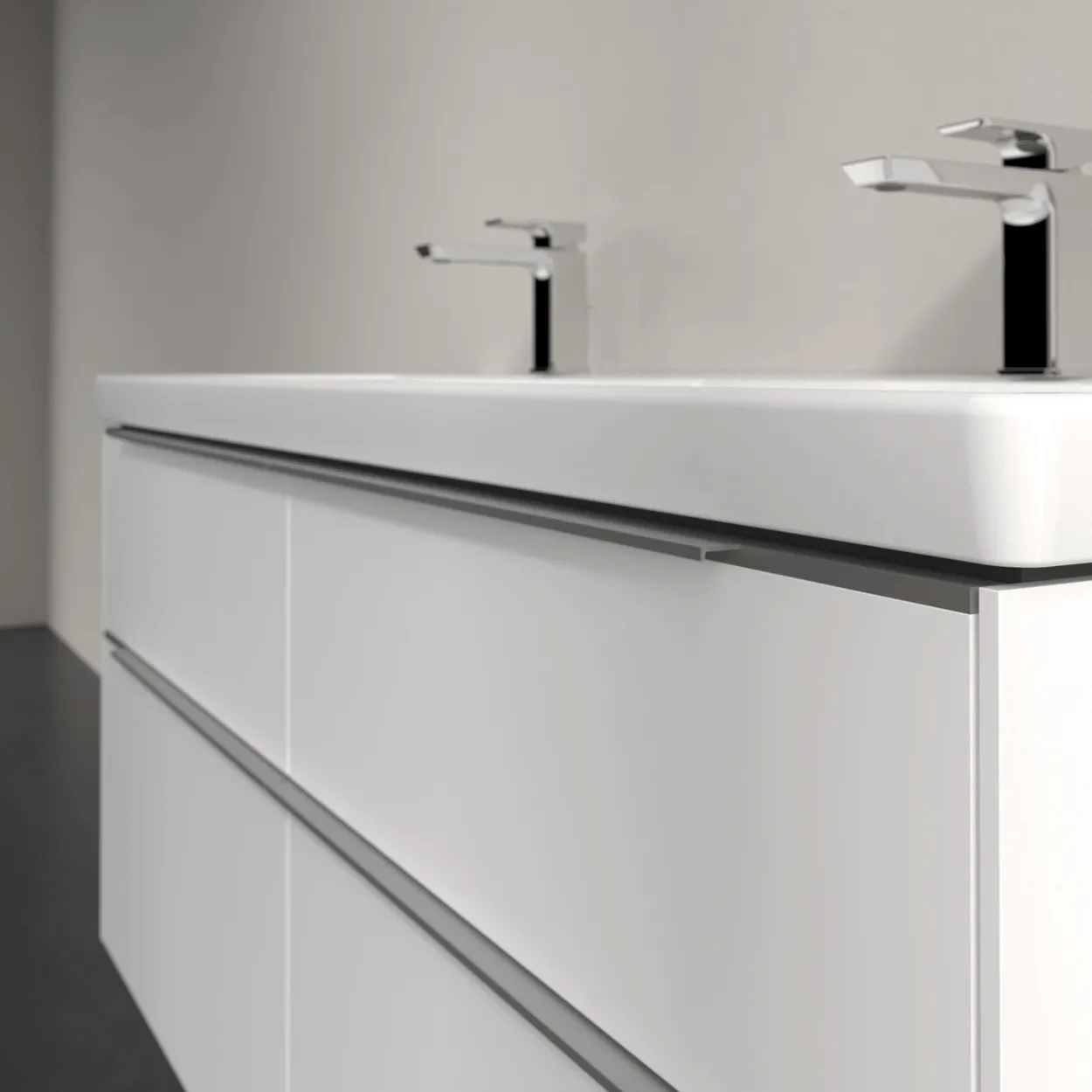 V&b subway 3.0 servantskap 127x57 f/dobbel servant pure white håndtak i krom