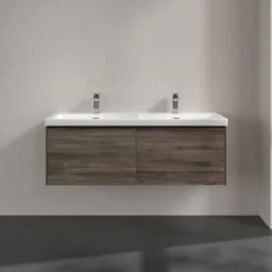 V&b subway 3.0 servantskap 127x42 f/dobbel servant stone oak håndtak i volcano black