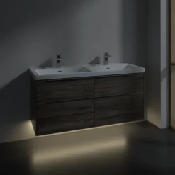 V&b subway 3.0 servantskap 127x57 f/dobbel servant stone oak m/lys håndtak i krom
