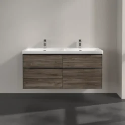 V&b subway 3.0 servantskap 127x57 f/dobbel servant stone oak m/lys håndtak i volcano black