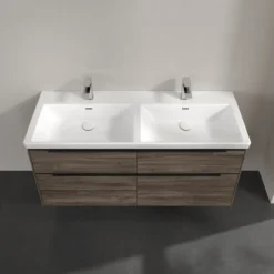 V&b subway 3.0 servantskap 127x57 f/dobbel servant stone oak m/lys håndtak i volcano black