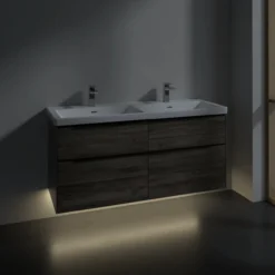 V&b subway 3.0 servantskap 127x57 f/dobbel servant stone oak m/lys håndtak i volcano black