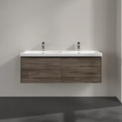 V&b subway 3.0 servantskap 127x42 f/dobbel servant stone oak m/lys håndtak i volcano black