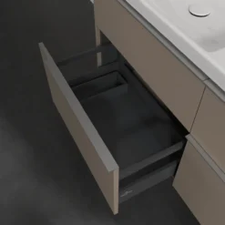 V&b subway 3.0 servantskap 127x57 f/dobbel servant taupe håndtak i krom