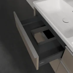 V&b subway 3.0 servantskap 127x57 f/dobbel servant taupe håndtak i krom