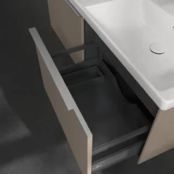 V&b subway 3.0 servantskap 127x42 f/dobbel servant taupe håndtak i krom