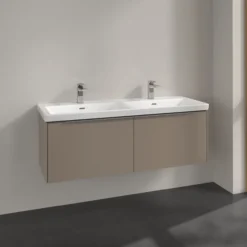 V&b subway 3.0 servantskap 127x42 f/dobbel servant taupe håndtak i krom
