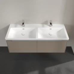 V&b subway 3.0 servantskap 127x42 f/dobbel servant taupe håndtak i krom