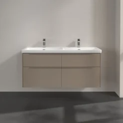 V&b subway 3.0 servantskap 127x57 f/dobbel servant taupe håndtak i møbelets farge