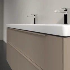 V&b subway 3.0 servantskap 127x57 f/dobbel servant taupe håndtak i møbelets farge