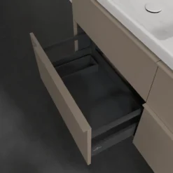 V&b subway 3.0 servantskap 127x57 f/dobbel servant taupe håndtak i møbelets farge
