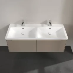 V&b subway 3.0 servantskap 127x42 f/dobbel servant taupe håndtak i møbelets farge