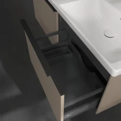 V&b subway 3.0 servantskap 127x42 f/dobbel servant taupe håndtak i volcano black