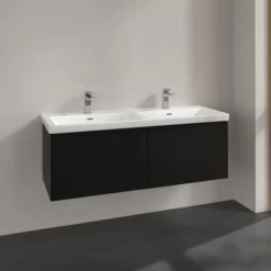 V&b subway 3.0 servantskap 127x42 f/dobbel servant volcano black håndtak i møbelets farge