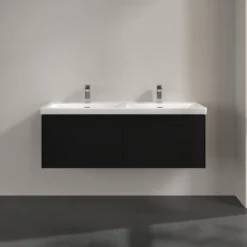 V&b subway 3.0 servantskap 127x42 f/dobbel servant volcano black håndtak i møbelets farge