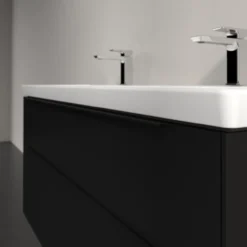V&b subway 3.0 servantskap 127x57 f/dobbel servant volcano black håndtak i møbelets farge