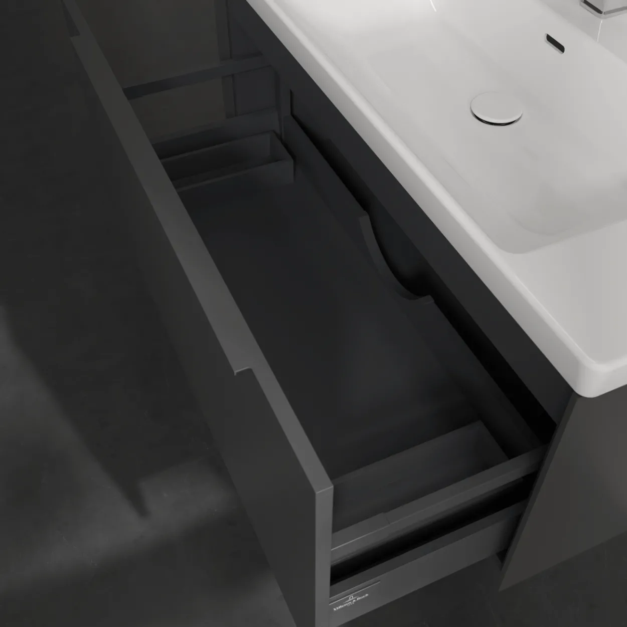 V&b subway 3.0 servantskap 97x42 graphite håndtak i møbelets farge