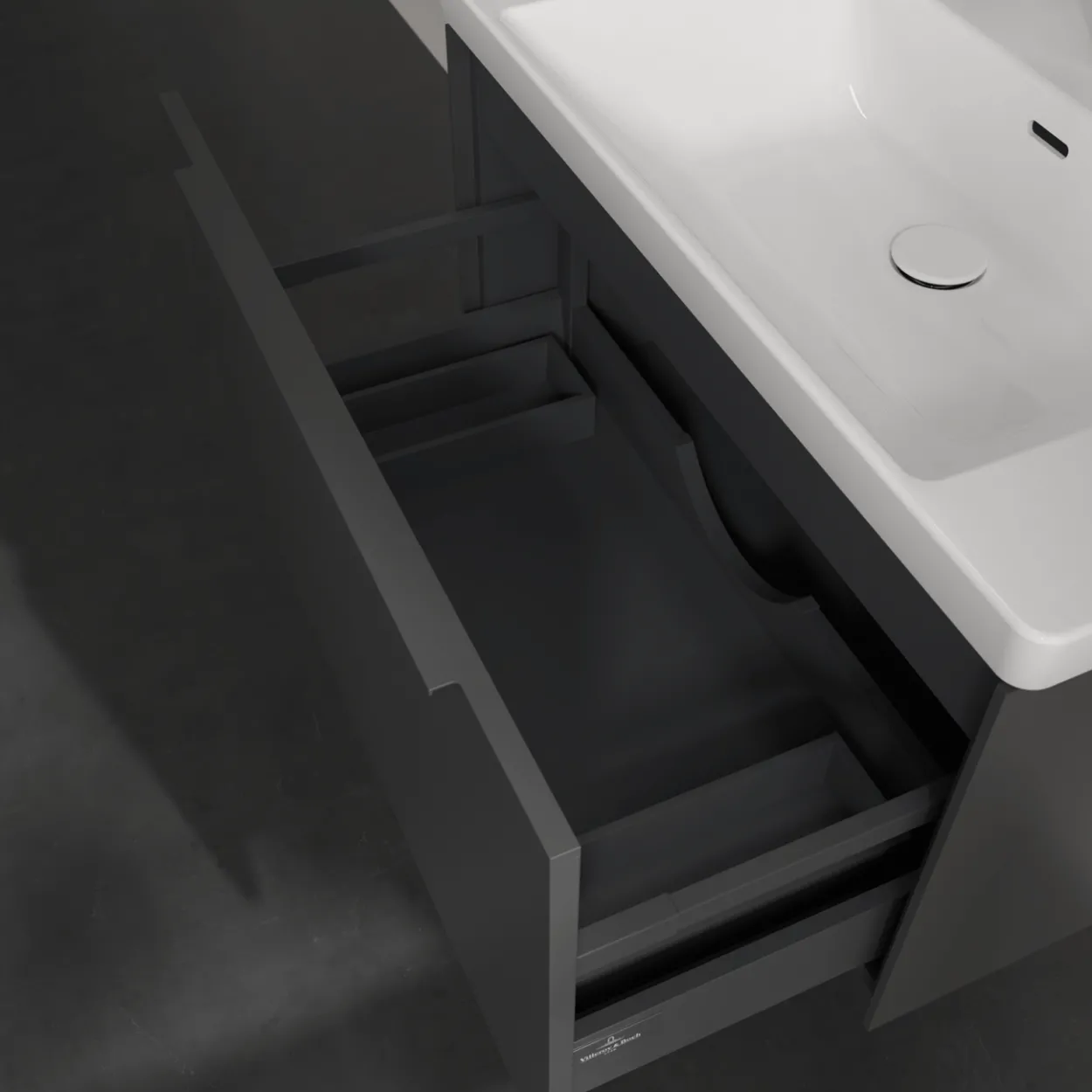 V&b subway 3.0 servantskap 77x42 graphite håndtak i møbelets farge