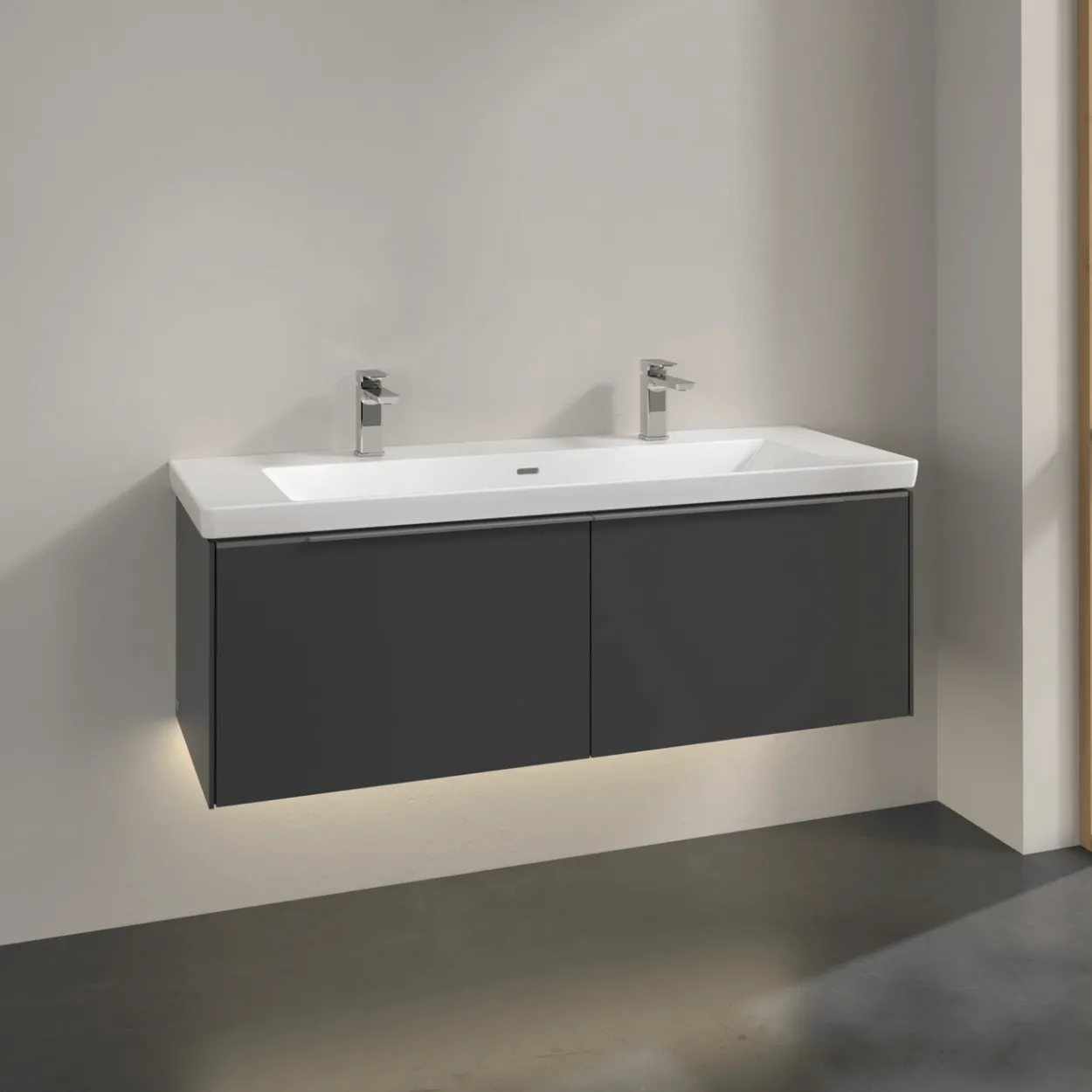 V&b subway 3.0 servantskap 127x42 graphite m/lys håndtak i krom