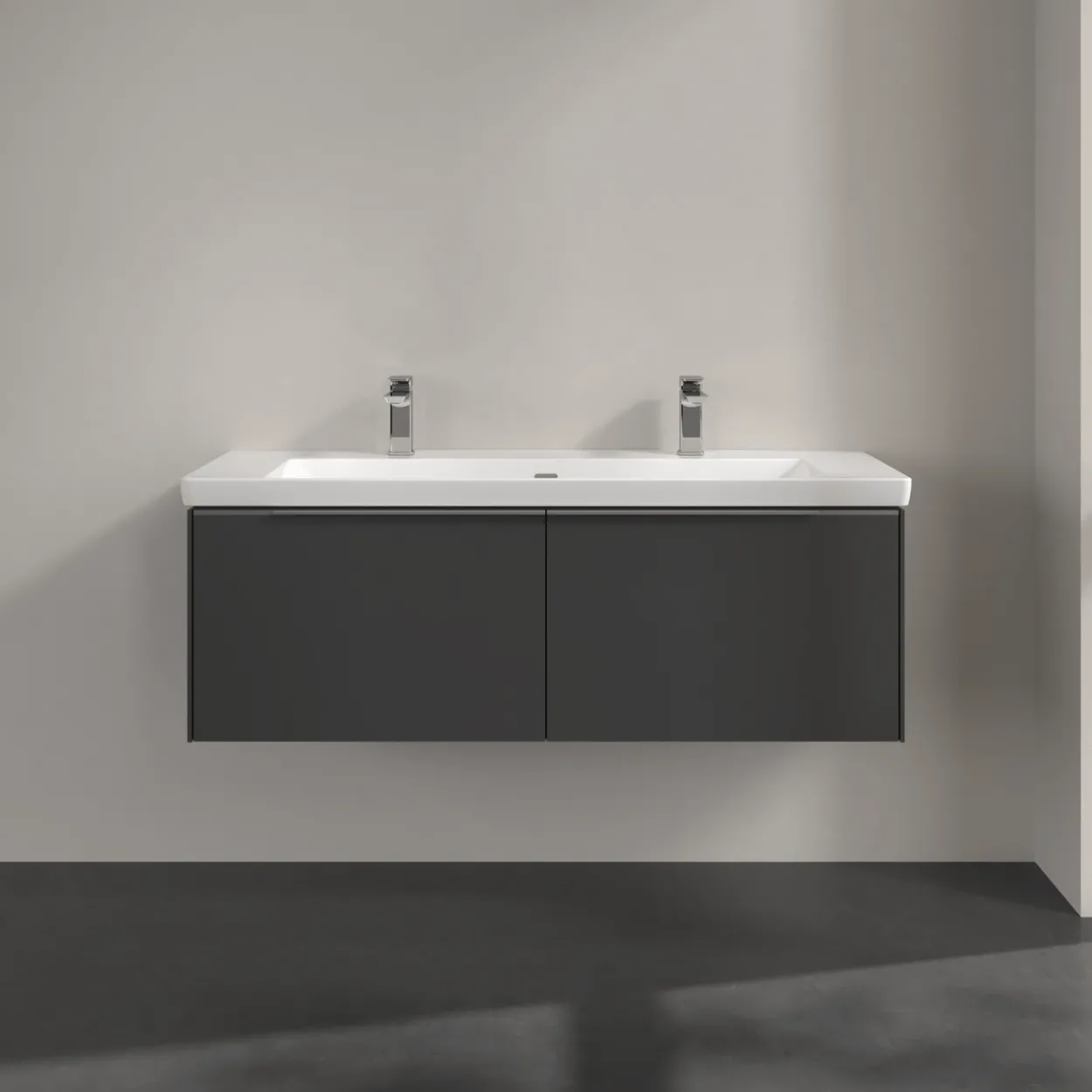 V&b subway 3.0 servantskap 127x42 graphite m/lys håndtak i krom