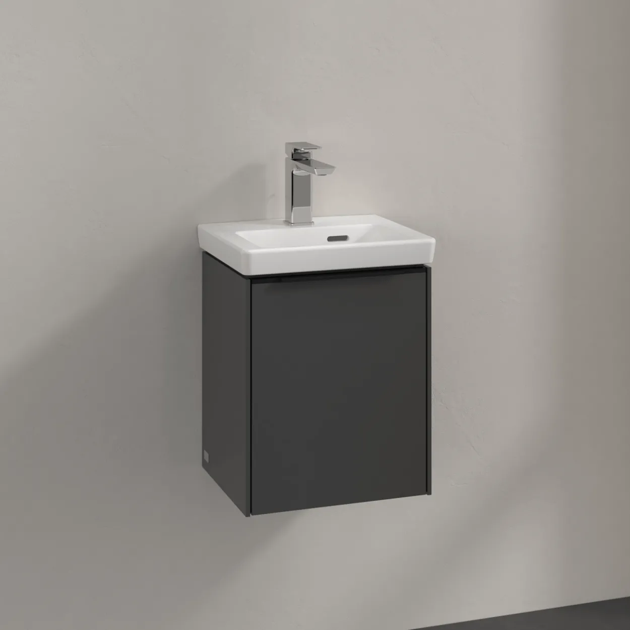 V&b subway 3.0 servantskap 35x42 høyre black graphite håndtak i volcano