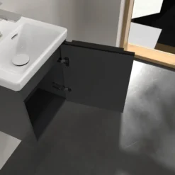 V&b subway 3.0 servantskap 35x42 høyre black graphite håndtak i volcano