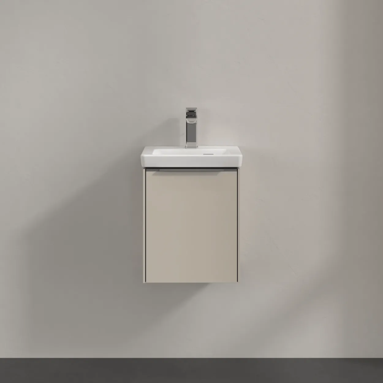 V&b subway 3.0 servantskap 35x42 høyre cashmere grey håndtak i krom