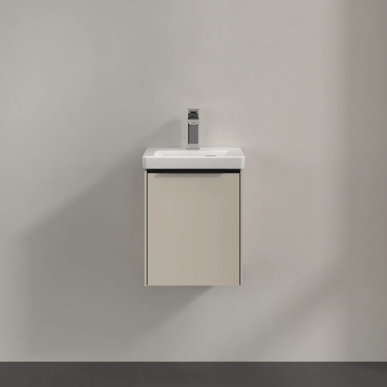 V&b subway 3.0 servantskap 35x42 høyre cashmere grey håndtak i volcano black