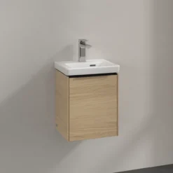 V&b subway 3.0 servantskap 35x42 høyre nordic oak håndtak i volcano black