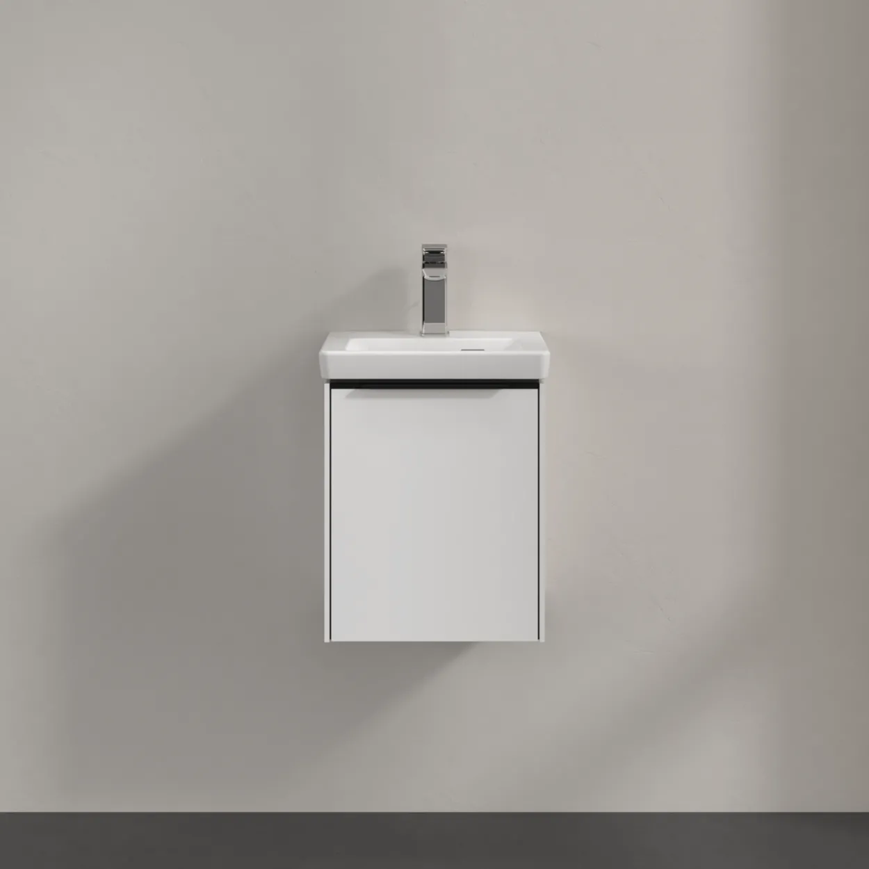 V&b subway 3.0 servantskap 35x42 høyre pure white håndtak i volcano black