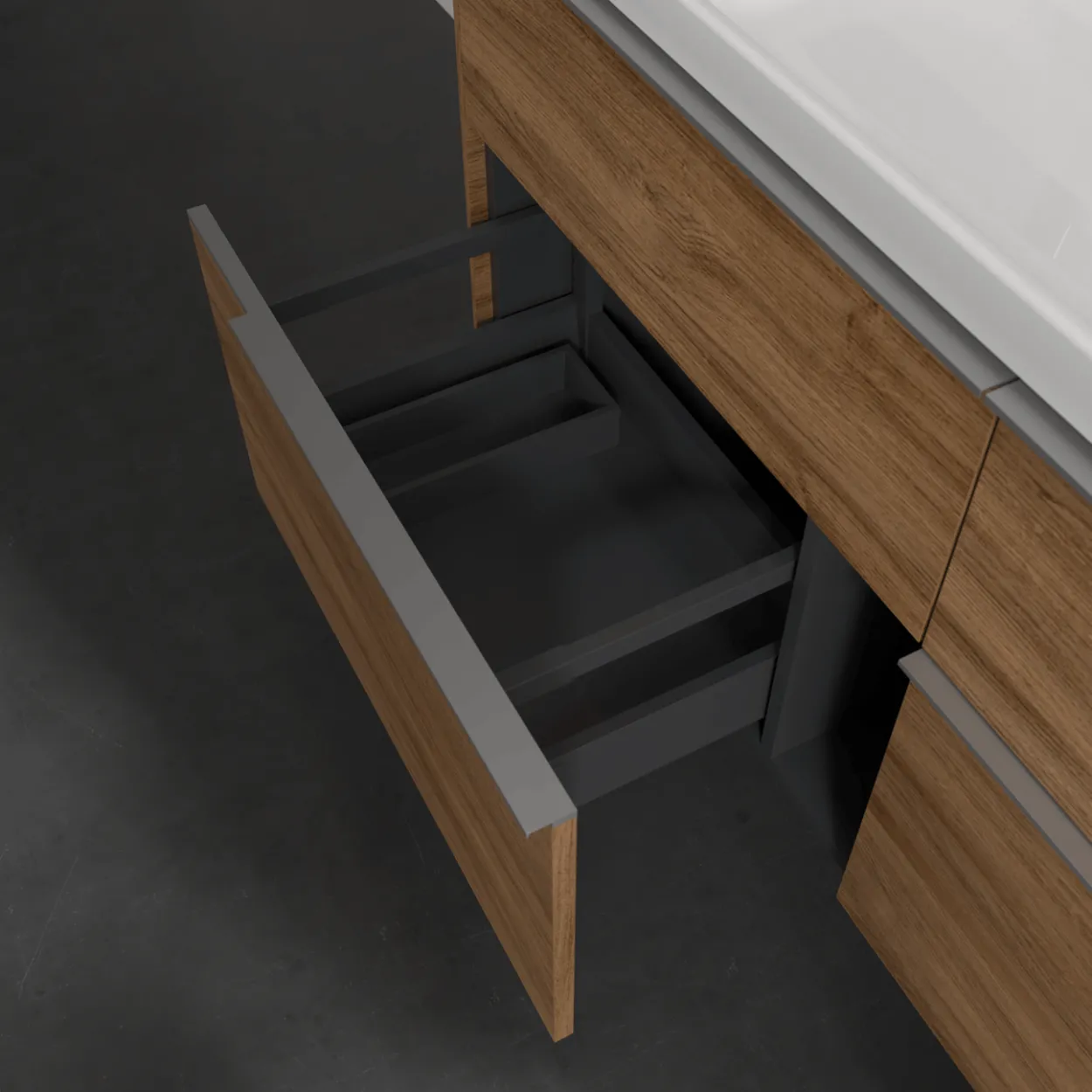 V&b subway 3.0 servantskap 127x57 kansas oak håndtak i krom