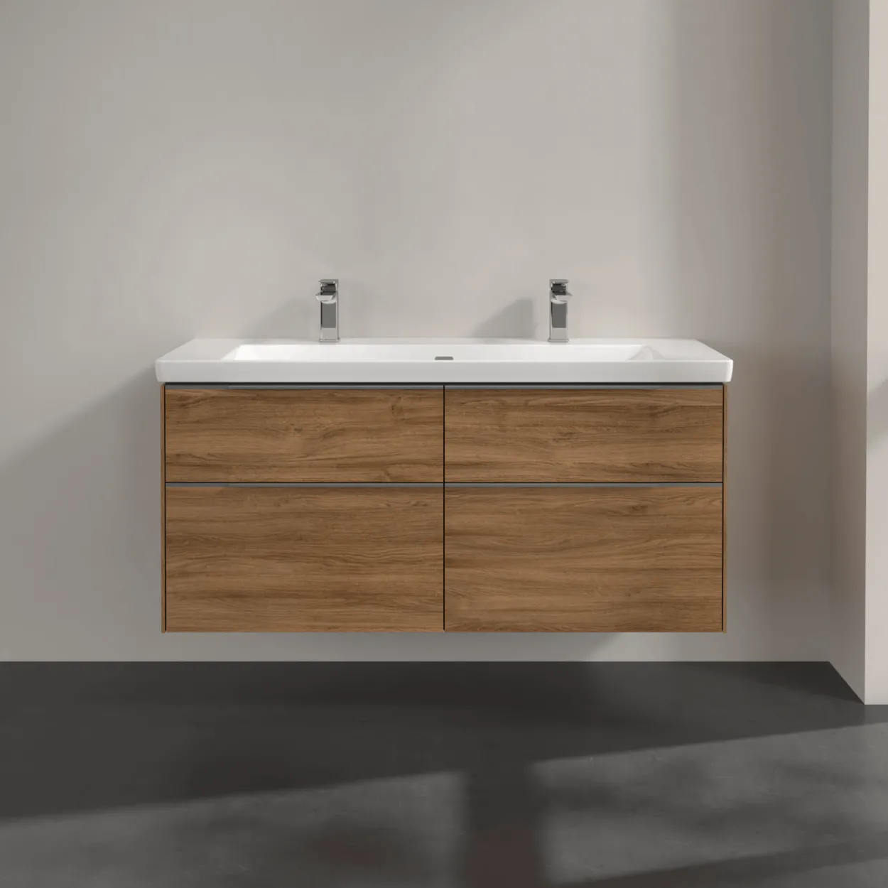 V&b subway 3.0 servantskap 127x57 kansas oak håndtak i krom
