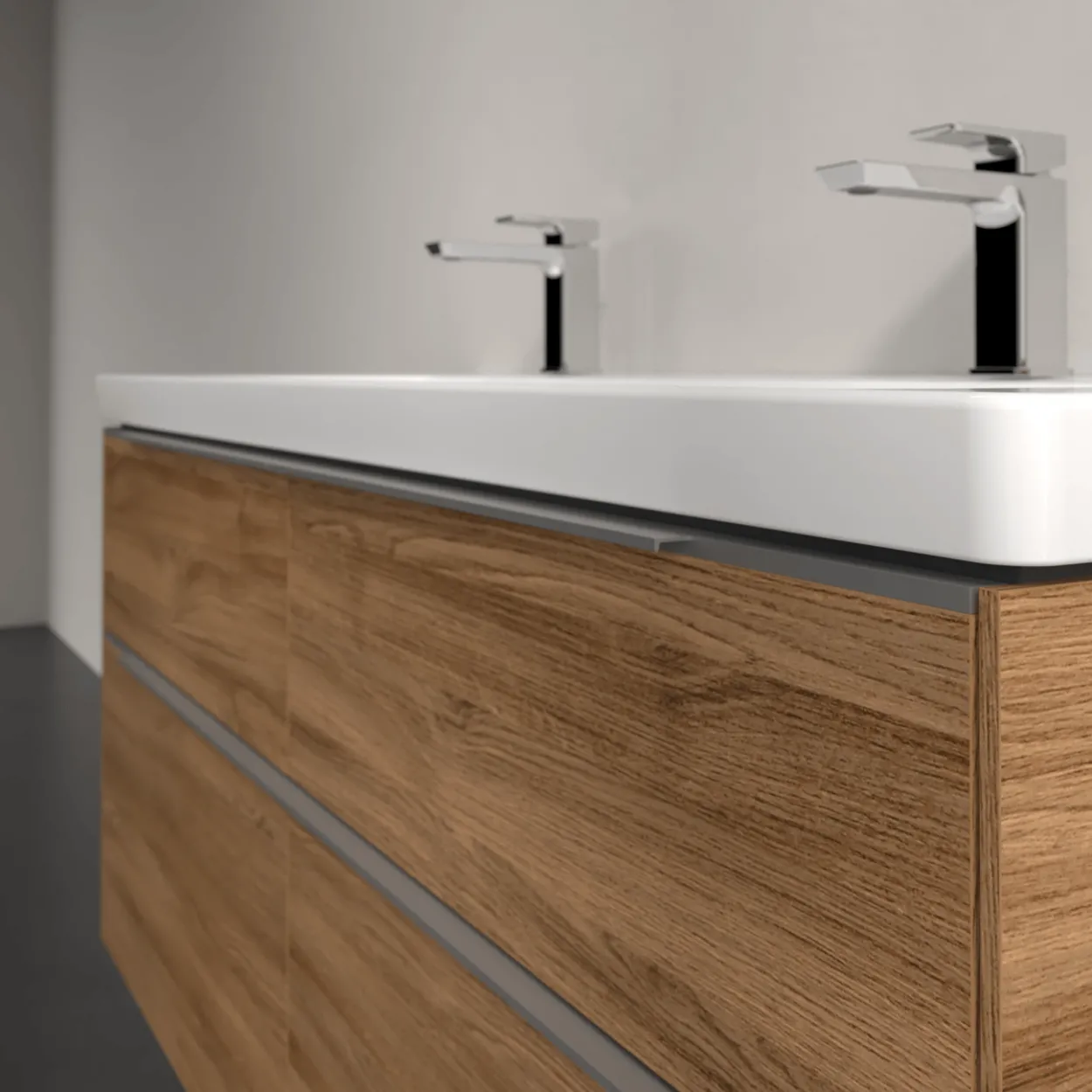 V&b subway 3.0 servantskap 127x57 kansas oak håndtak i krom