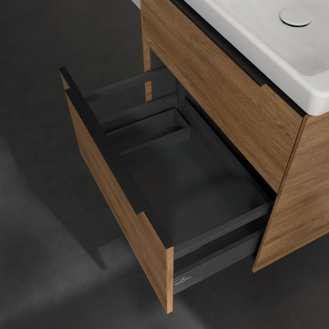 V&b subway 3.0 servantskap 62x57 kansas oak håndtak i volcano black