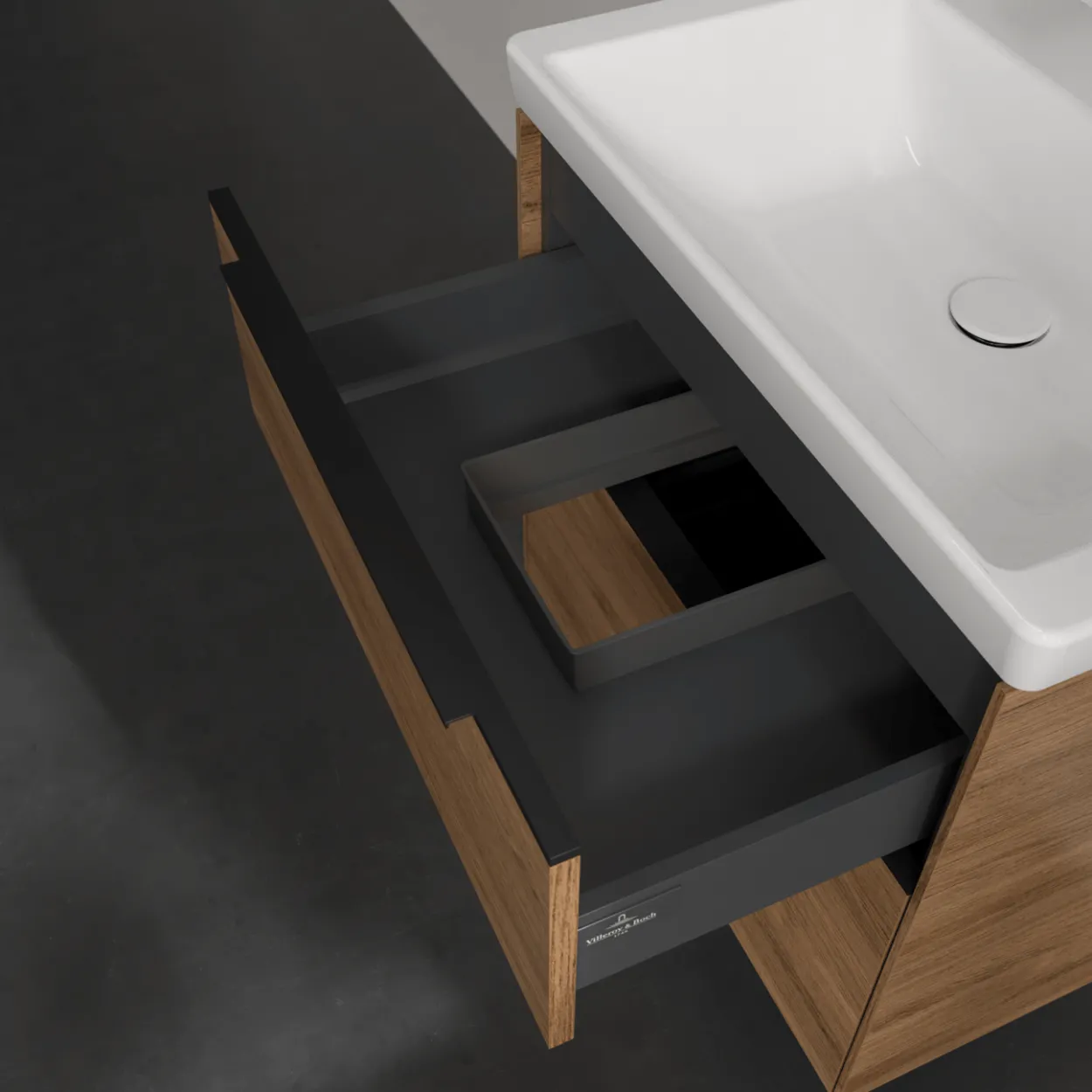 V&b subway 3.0 servantskap 62x57 kansas oak håndtak i volcano black