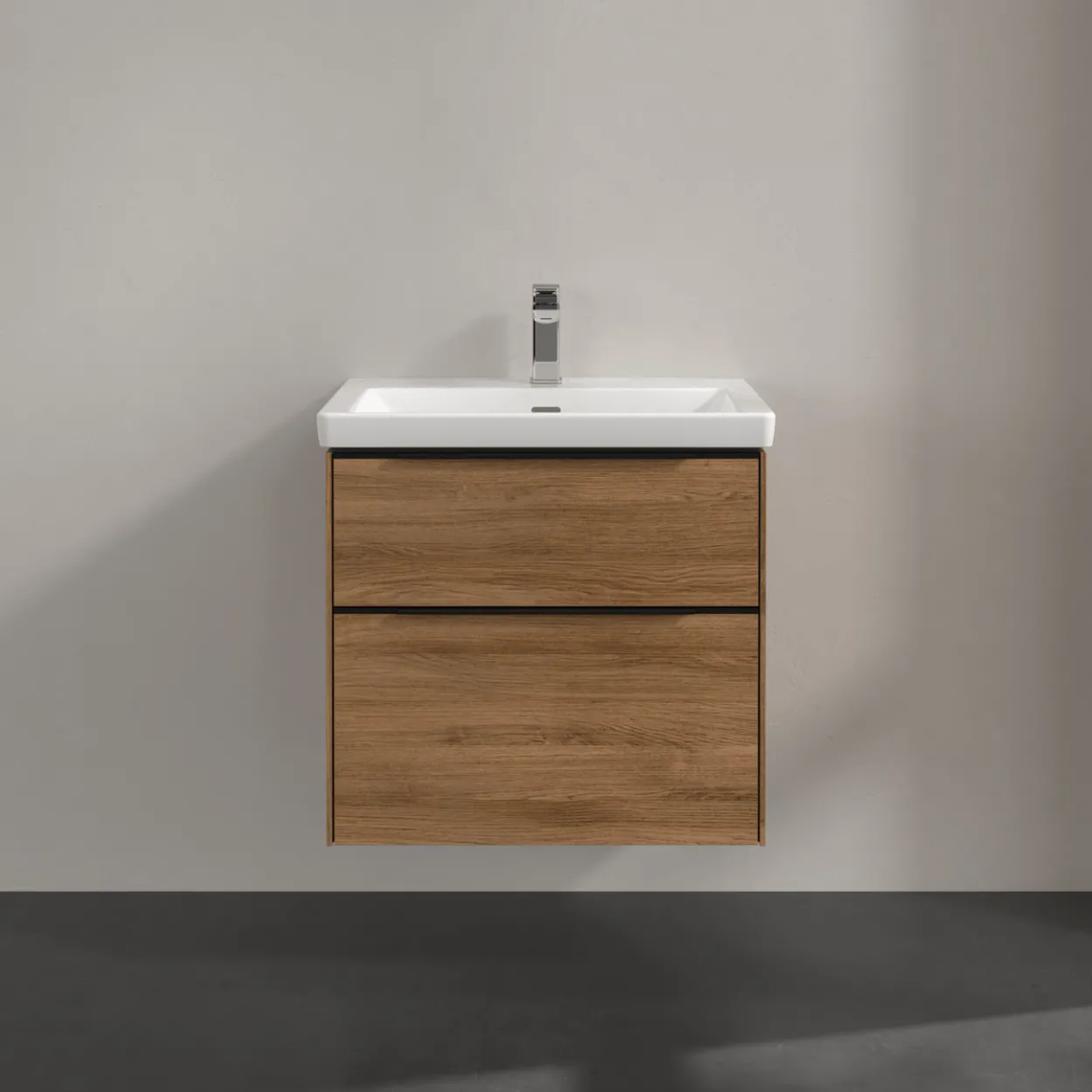 V&b subway 3.0 servantskap 62x57 kansas oak håndtak i volcano black