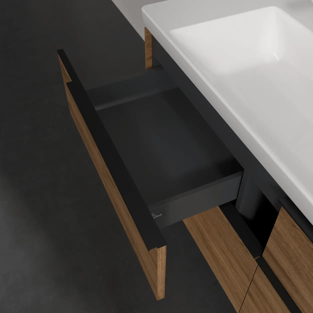 V&b subway 3.0 servantskap 127x57 kansas oak håndtak i volcano black