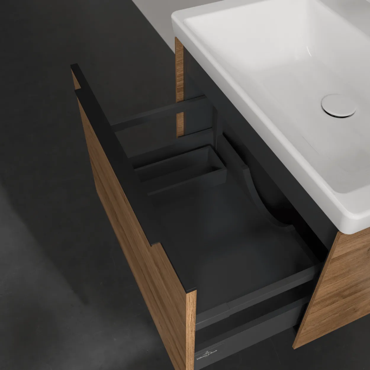 V&b subway 3.0 servantskap 66x42 kansas oak håndtak i volcano black