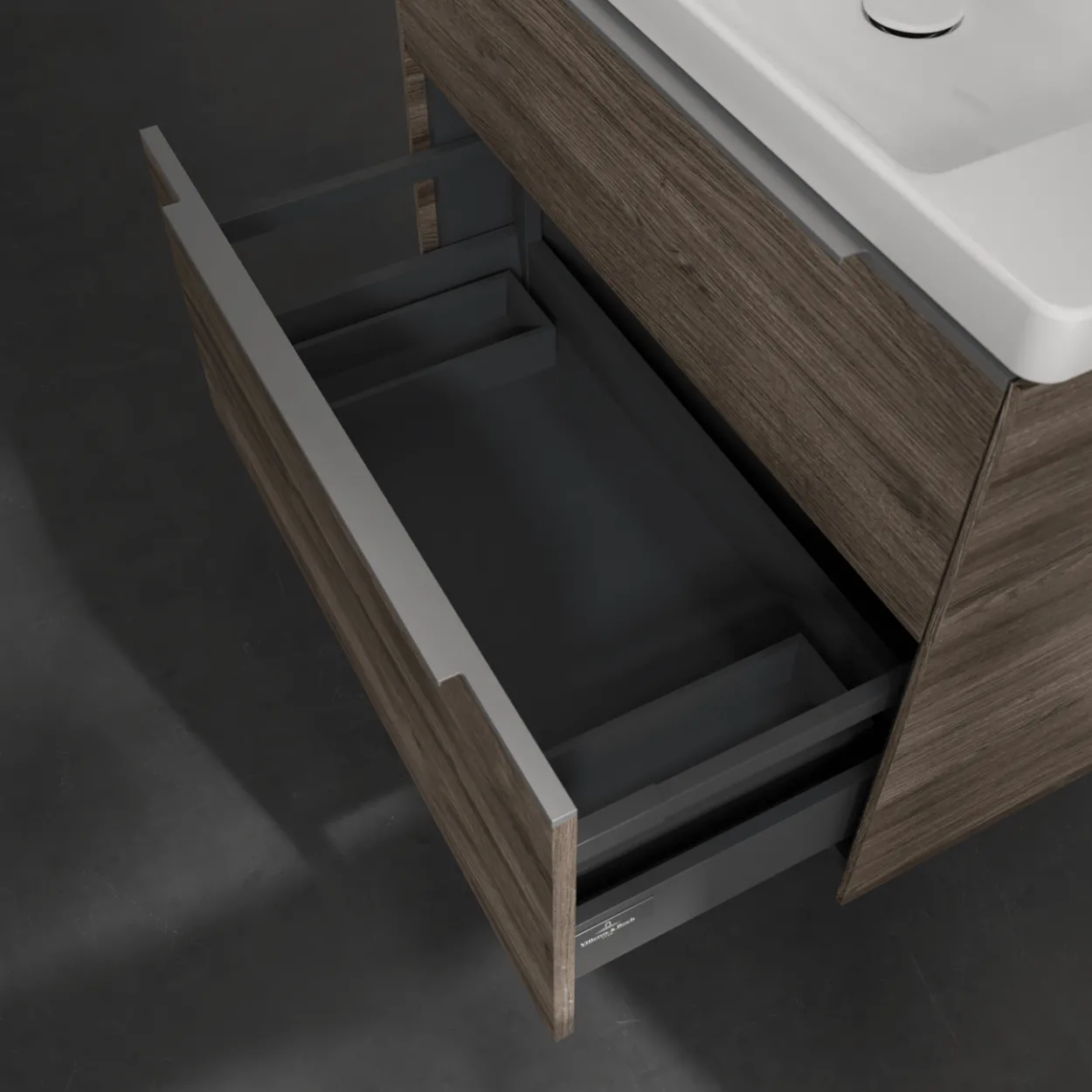 V&b subway 3.0 servantskap 77x57 kansas oak m/lys håndtak i krom