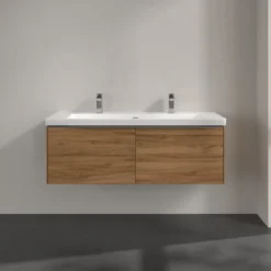 V&b subway 3.0 servantskap 127x42 kansas oak m/lys håndtak i krom