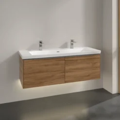 V&b subway 3.0 servantskap 127x42 kansas oak m/lys håndtak i krom