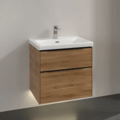 V&b subway 3.0 servantskap 62x57 kansas oak m/lys håndtak i volcano black