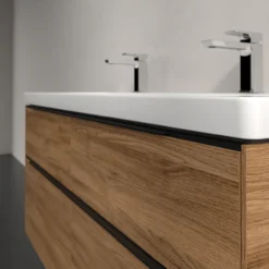 V&b subway 3.0 servantskap 127x57 kansas oak m/lys håndtak i volcano black