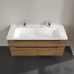 V&b subway 3.0 servantskap 127x57 kansas oak m/lys håndtak i volcano black