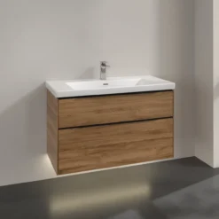 V&b subway 3.0 servantskap 97x57 kansas oak m/lys håndtak i volcano black
